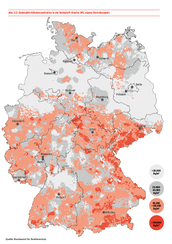 Németország radontérképe